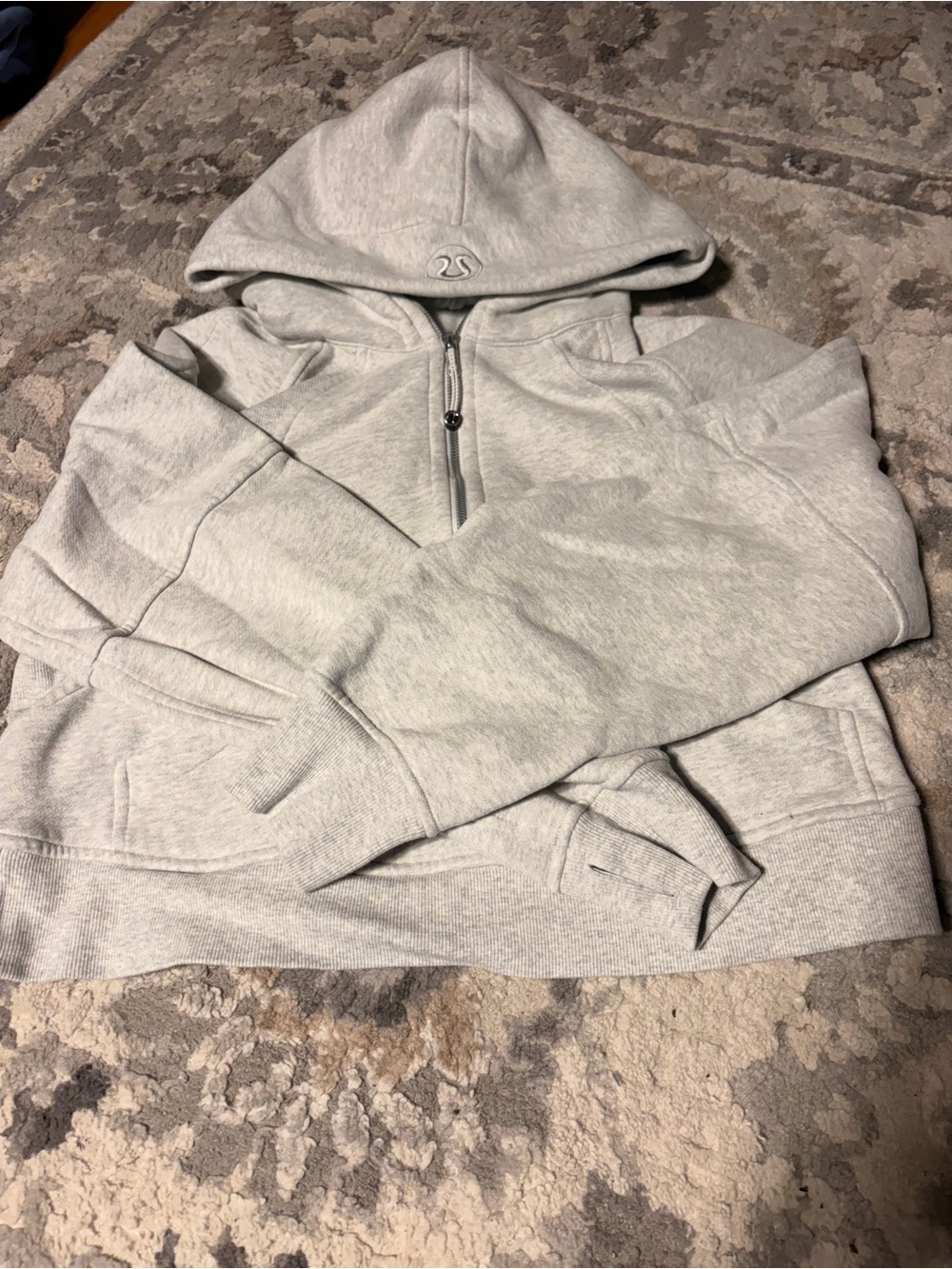Lululemon Light Gray Half-Zip Hoodie